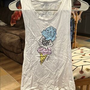 Lollapalooza Chicago 2017 White Ice Cream Graphic Tank Top